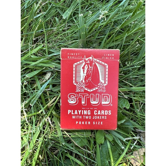 Studio Other - Vintage STUD Playing Cards – Red – Poker‎ Size – Linen Finish